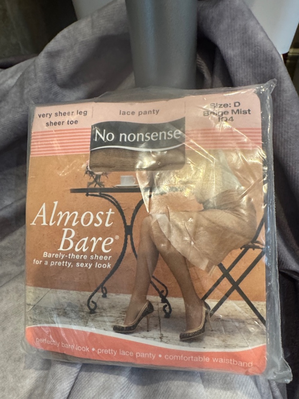 No Nonsense Almost Bare Lace Panty Sheer Beige Mist